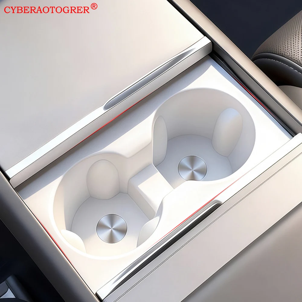 For Tesla Model Y Juniper Model YL Water Cup Holder Insert Center Console Organizer Silicone Drink Holder For New 3 Screen Cover