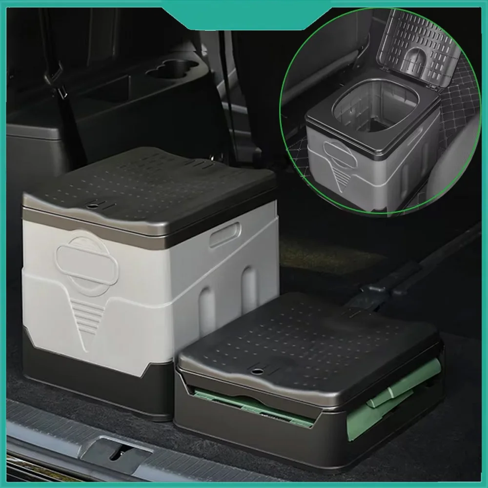 

Travel Portable Car Toilet Bucket Trash Can Travel Outdoor Camp Folding Toilet for Tour Emergency Self-driving for Adults & Kids
