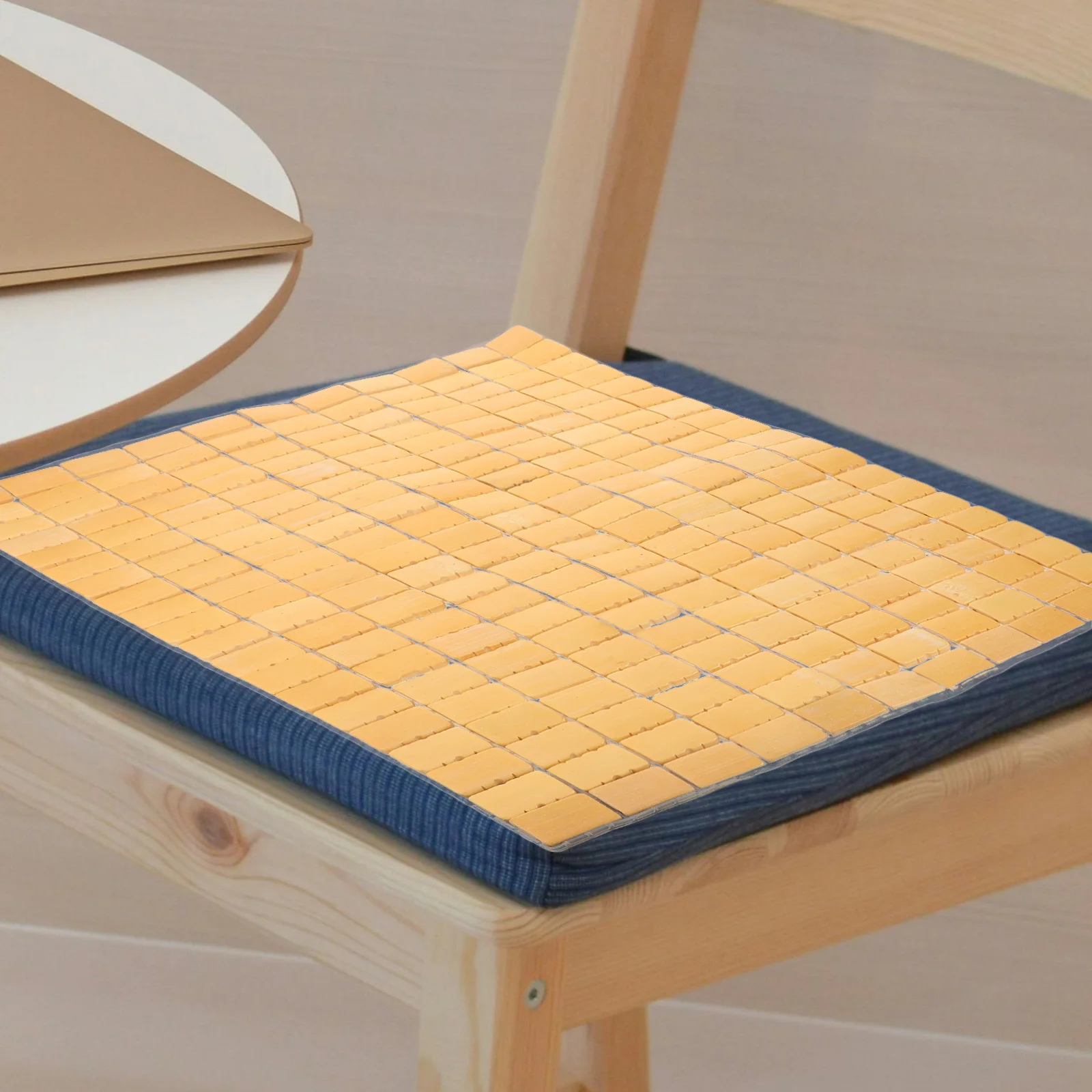 

Bamboo Seat Cushion Summer Cool Mat Breathable Chair Pad for Car Office Driving Long Hours Comfort Support Small Seat Cushion