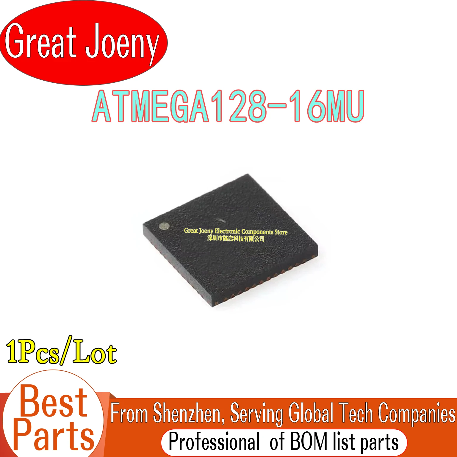100% Brand New Original ATMEGA128 ATMEGA128-16MU IC MCU Chipset QFN-64