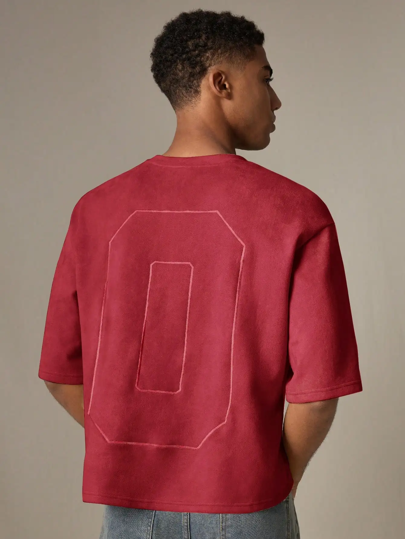 

Мужская свободная повседневная футболка с контурным дизайном цифр, осенний стиль