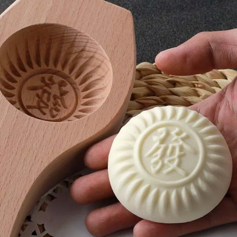 Manual DIY Wooden Steamed Buns Mold Moon Cake  Fruit Biscuits Baking Pastry Food Mould Kitchen Accessories Household Gadget