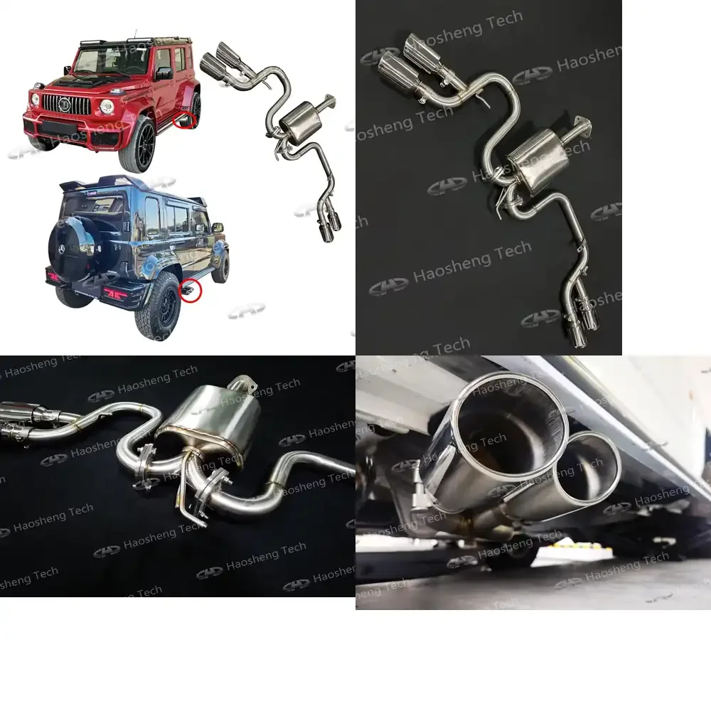 G63 Wagon Dual Side Tuning Exhaust System 2 Muffler Tips Stainless Steel for Jimny JB74/64 2018- 2023 5 Door