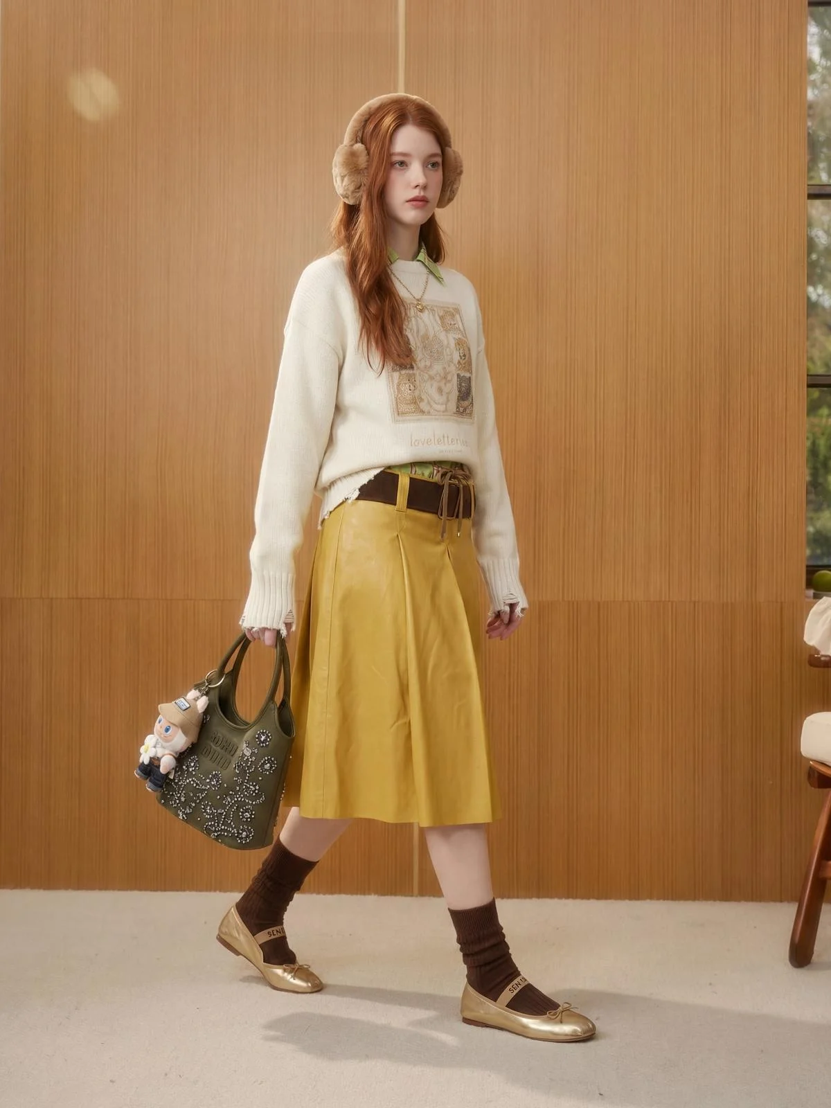 

Loose Casual Sle White Knitted Sweater Women's Spring New Arrival Jia Huizun Warm Tone Vintage Faion Ladies' Knitwear