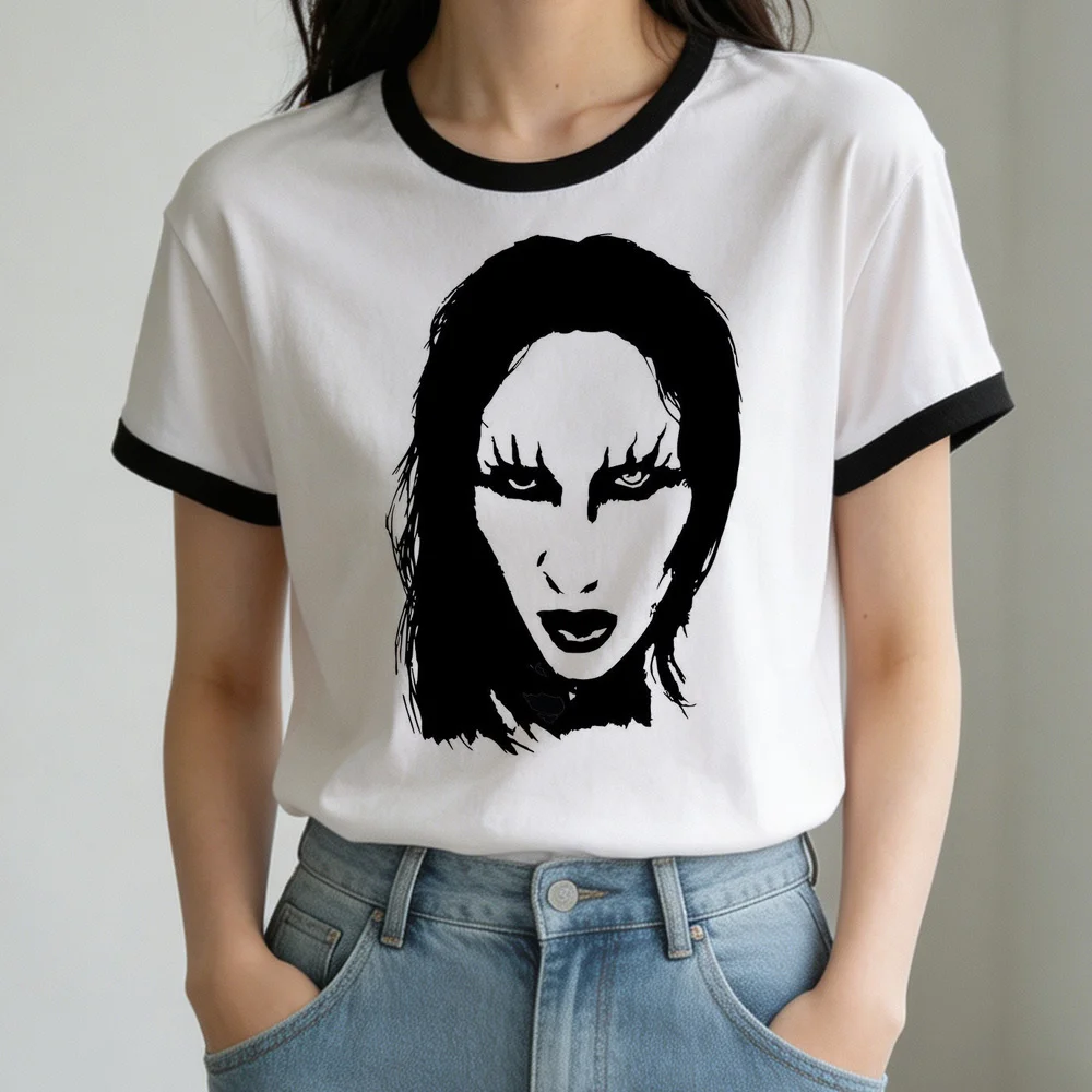 Marilyn Manson shirt female kawaii anime aesthetic korean fashion y2k tshirt vintage meme cute gyaru cutecore