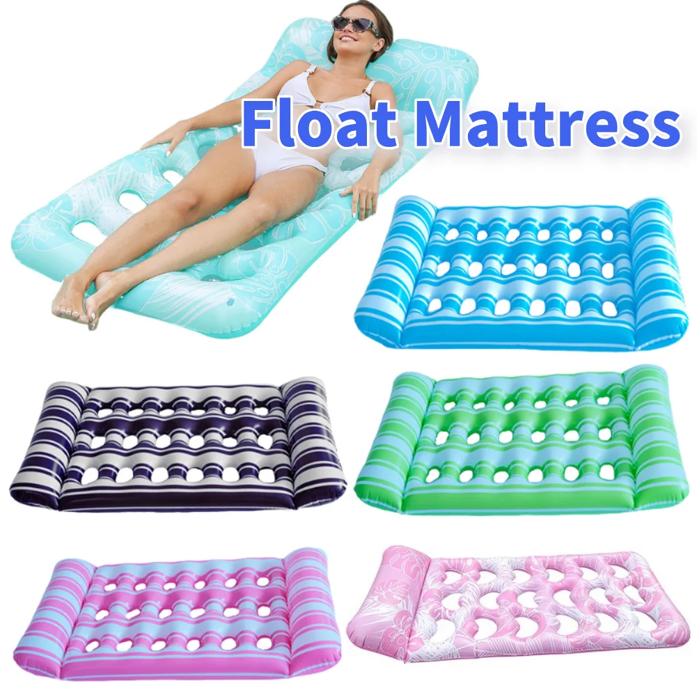 

Гамак-кресло с откидной спинкой, портативная надувная водная спальная кровать, складной плавающий шезлонг, надувной матрас для плавания на открытом воздухе