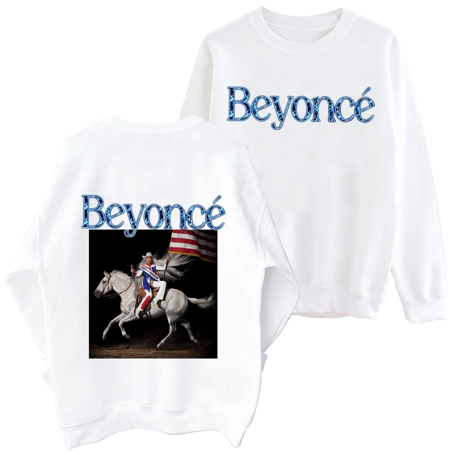 Beyonce Cowboy Carter Sweatshirt Harajuku Round Neck Long Sleeve Oversized Hoodie Fans Gift