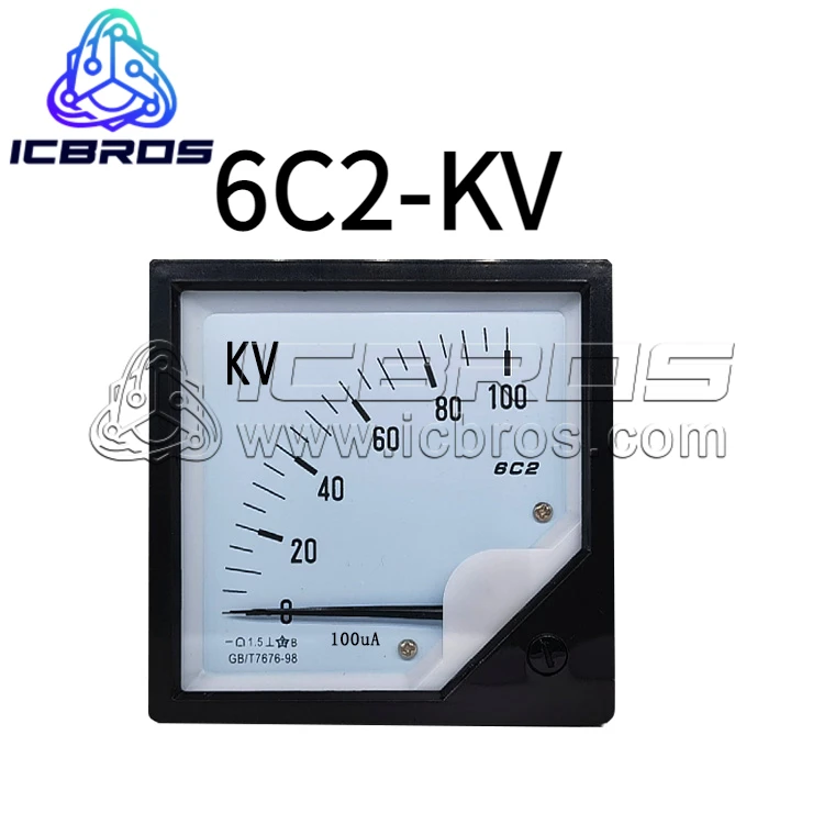 6C2 Pointer Type 6C2 100KV 100uA MicroaMpere Meter DC Pulse Voltmeter 500uA 300uA 400uA