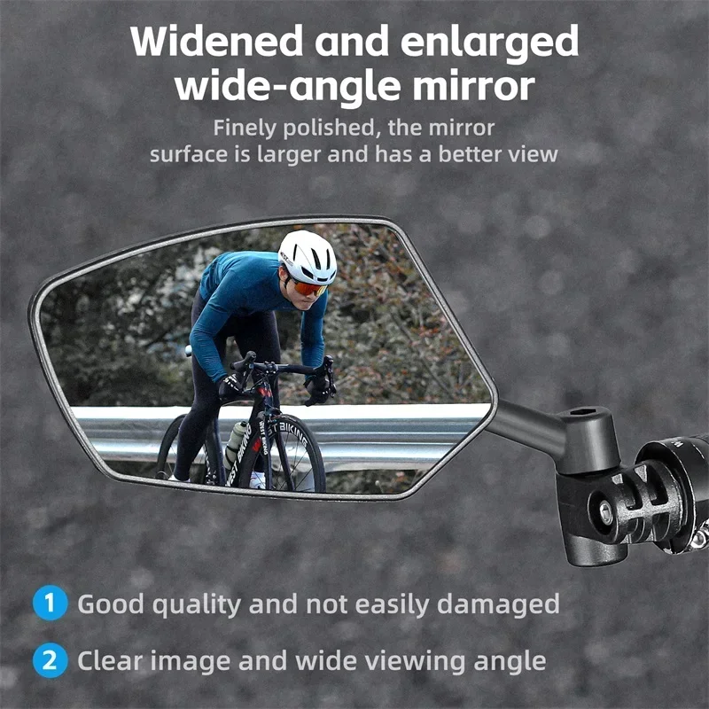 WEST BIKING Bicycle Mirror Anti Glare Handlebar End 360 Rearview Mirror Wide Angle High-Definition Bike Safety Side Mirror