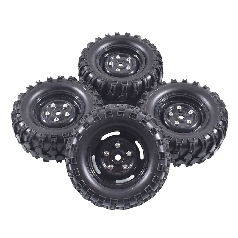 RC Rim51-7006S Rubber Tires & Plastic Wheel Rims 4Pcs For MN128 MN86S Diameter 90mm