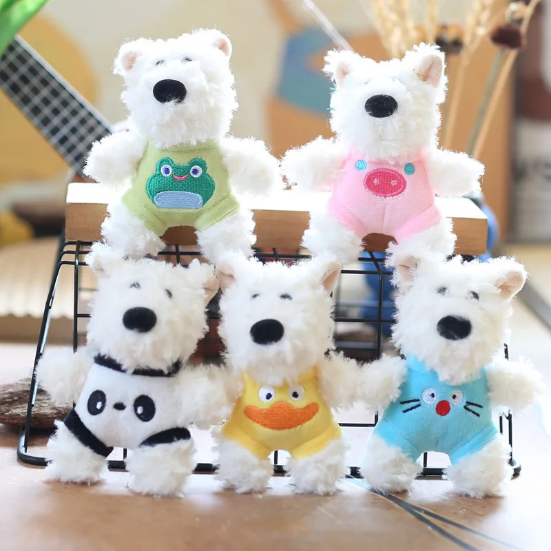 Stuffed Animals Plush Cute Western Highland Little Dog Pendant Plush Toys Doll Cadeau Maitresse Ecole Brithday Gift for Friend