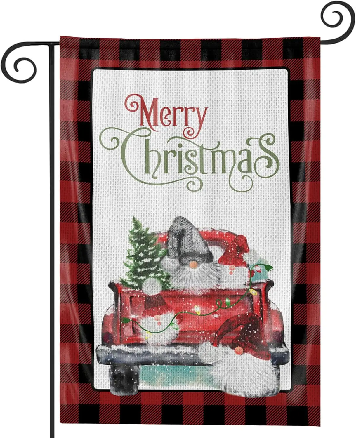 KatchOn, Christmas Garden Flags 12x18 Double Sided | Merry Christmas Gnome Flags, Christmas House Flags for Christmas Decoration