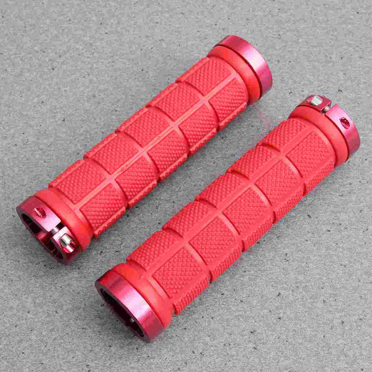 

2Pcs Anti-slip Cycle Handle Cover Handlebar Cover Bike Handlebar Grips Bike Double Handle Cover (Red)