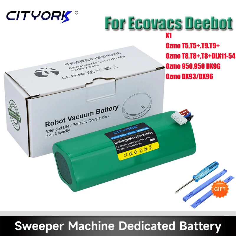 CITYORK 14.4V Robot aspirapolvere spazzatrice batterie di ricambio per Ecovacs Deebot X1 Ozmo T5 T8 T9 950 DX9G DX93 DX96 DLX11-54