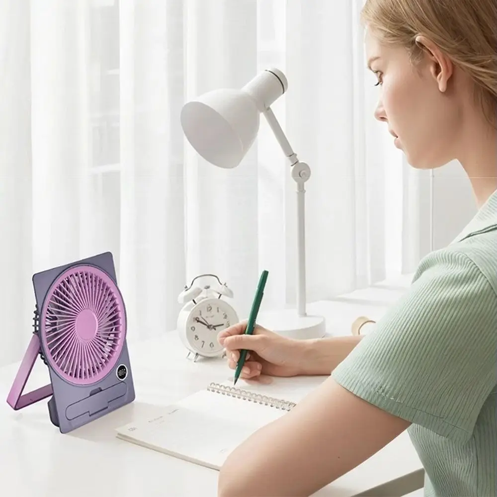 

Портативный настольный вентилятор с 5-скоростной регулировкой, ультратонкий дизайн, ЖК-цифровой дисплей, мини-вентилятор с циркуляцией воздуха, бесшумная работа