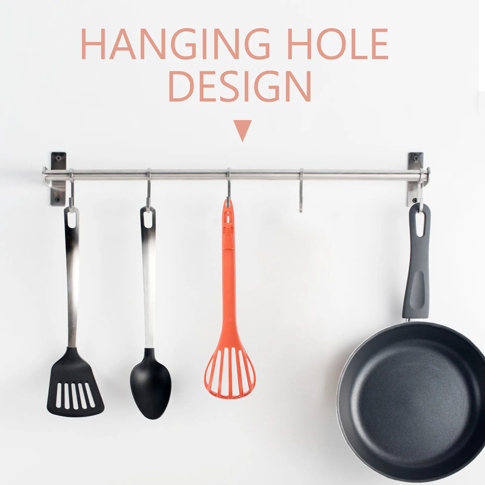 

Multi Function Egg Whisk with Tongs Attachment Serrated Opening for Easy Use Hollow Structure Convenient Storage in Any Kitchen