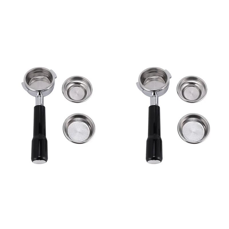 Portafiltro professionale per caffè espresso UNCL 2X 58MM senza fondo in acciaio inossidabile con cestello filtro per tazze singole e doppie