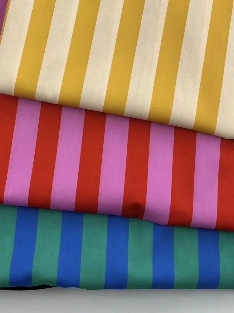 150*100cm verticale strepen stof katoen veelkleurig kleding naaimateriaal jurk tafelkleed kussen kleermakersstof - afbeelding 2