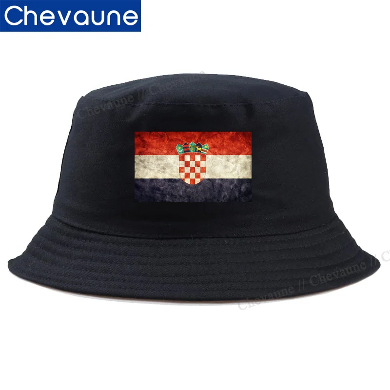 Croatia Flag National Flag Hats Hrvatska Print Bucket Hat Fisherman Hat Outdoor Sport Lovers Flat Sun Visor Fishing Hat Unisex