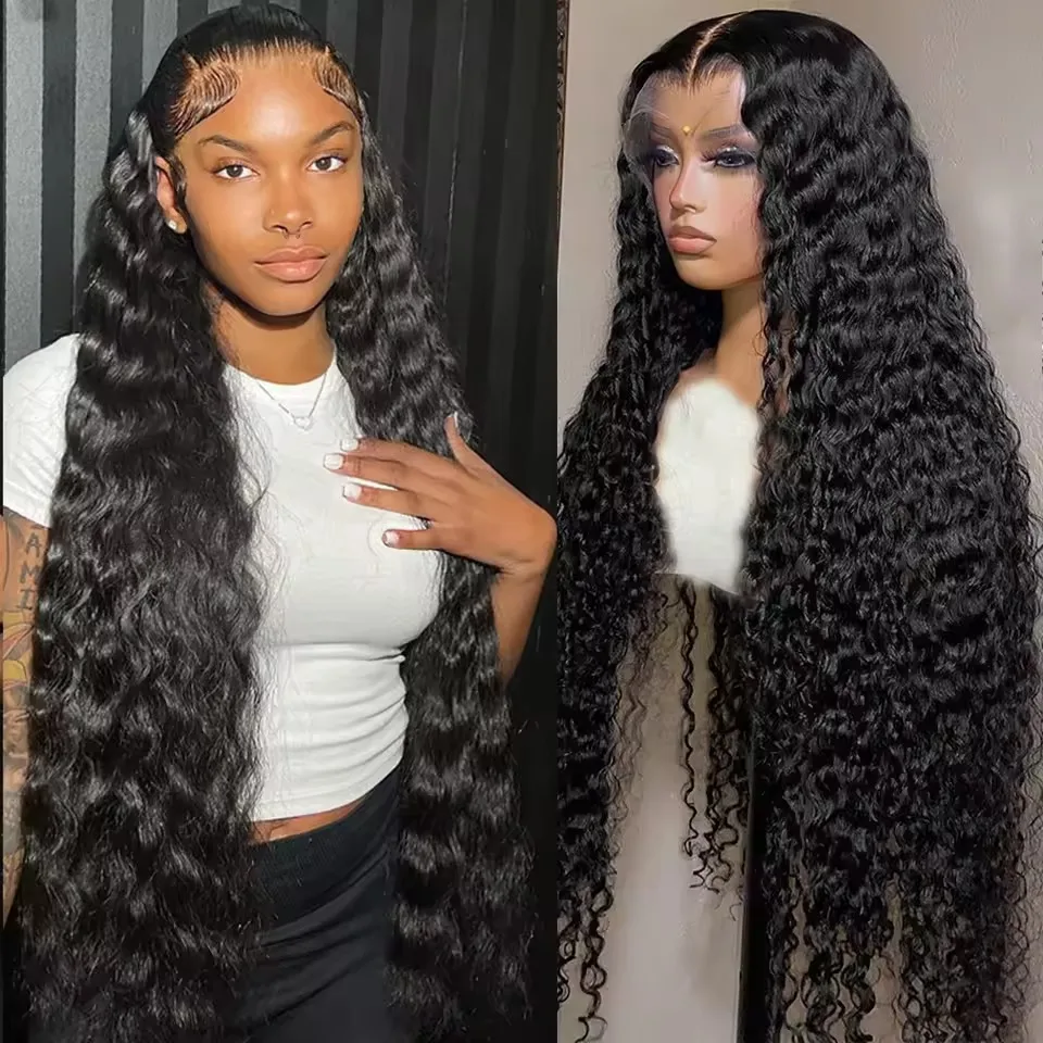 

200 Density 40 Inch Human Hair Wig Deep Wave 13x4 13X6 Hd Curly Transparent Lace Front Wigs 100% Human Hair 5X5 Glueless Wigs