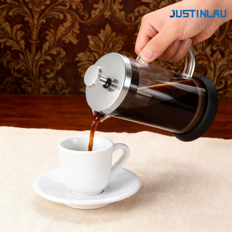 350-1000 مللي ماكينة صنع القهوة بالضغط الفرنسي من الفولاذ المقاوم للصدأ زجاج بوروسيليليك مرتفع مقاومة للحرارة إبريق قهوة منزلي