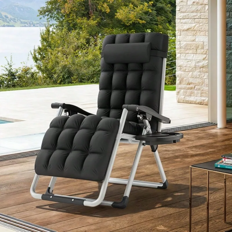 Zero Gravity Chair, Reclining Lounge Chair With Removable Cushion & Tray For Indoor And Outdoor, Patio Recliner Folding Reclining Chair