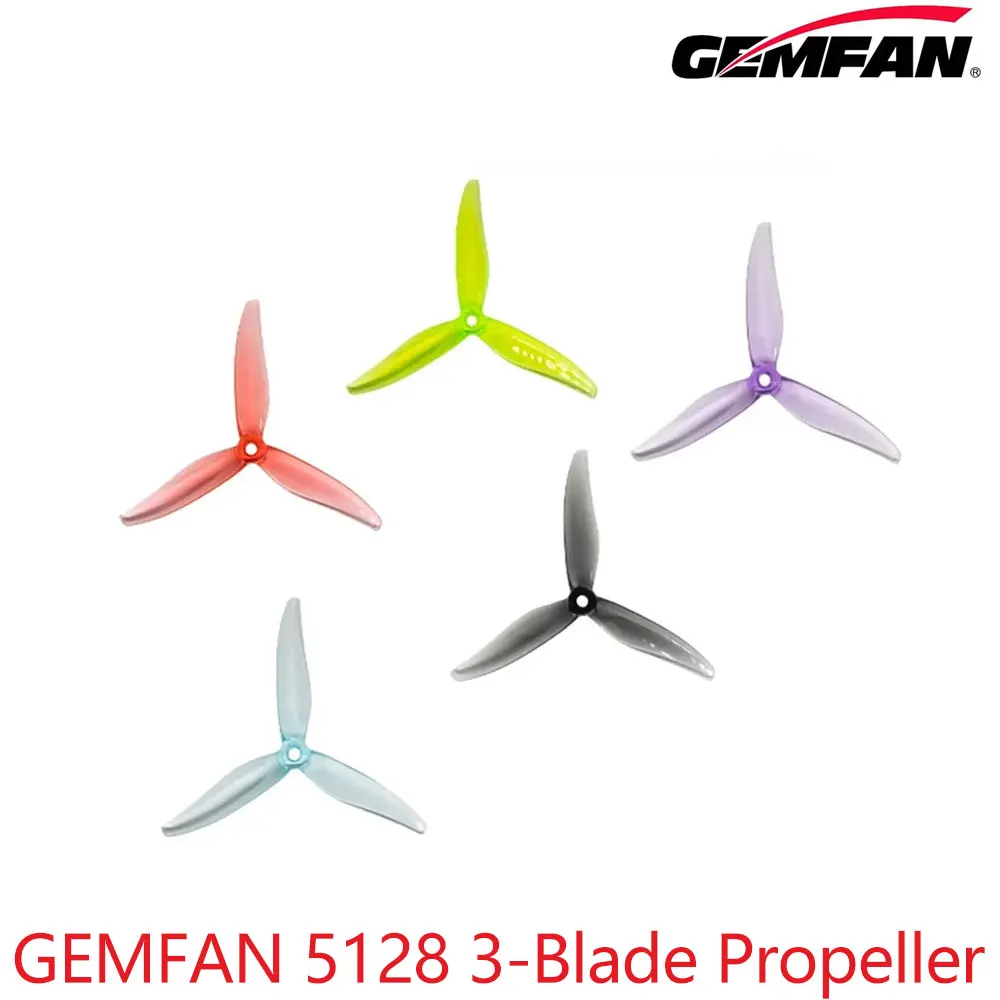 

2 пары 3-лопастных пропеллеров Gemfan 5128, обновленный дизайн 51366, для FPV-мультироторных дронов, высокоскоростные, для радиоуправляемых моделей DIY