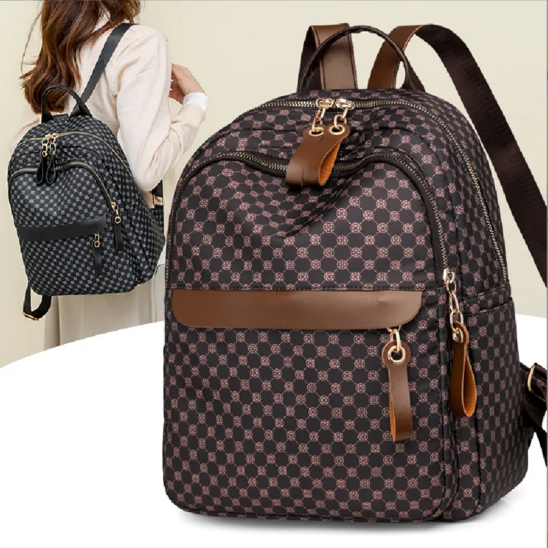 

2026 Luxury New Fashion Printed Soft Leather Travel Backpacks Women's Large Capacity Shoulder Bags School Bag Crossbody Backpack