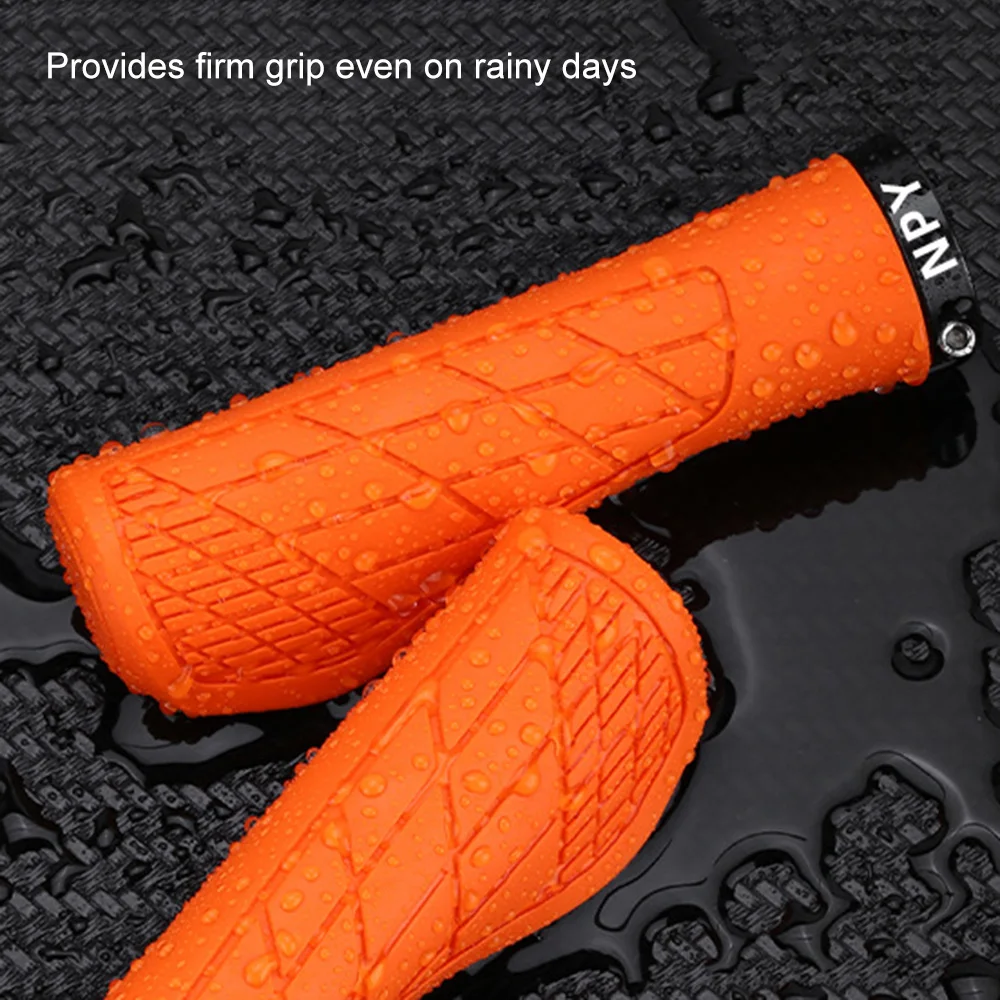 Antiderrapante Mountain Bike Handlebar Grip, Borracha macia, Anti-Skid, Bloqueáveis apertos de bicicleta, Peças de bicicleta, Confortável, 1 par