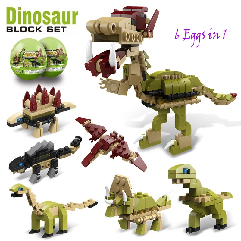 Jurassic Brocks Dinosaur World MOC Gashapon Twisted Dragon Egg Building Blocks Small Particles Puzzle Set Toys Children\'s Gifts