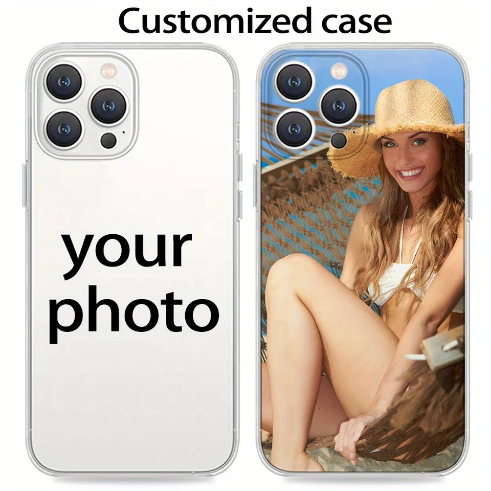 Funda de TPU personalizable con fotos para iPhone 17 16 16e 15 14 13 12 11 Pro Max Mini SE 2020 2022 XS XR 6 6s 7 8 Plus Air 2