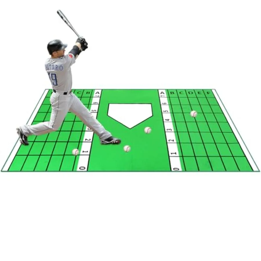 

Baseball and Softball Hitting Mat for Batting Stance Practice, 6 x 4 ft Baseball Hitting Mat, Batting Cage Mat, Indoor/Outdoor
