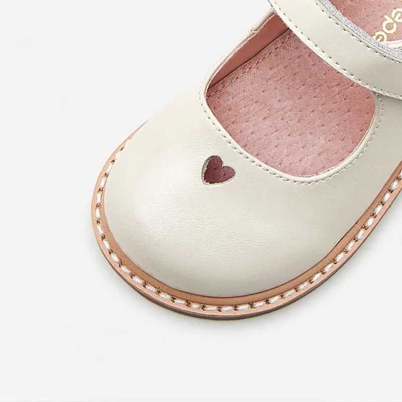 Mo Dou New Spring Autumn Casual Leather Shoes Genuine Cowhide Sandals For Girls Princess Pink Beige Black Toddler Sweet Cute