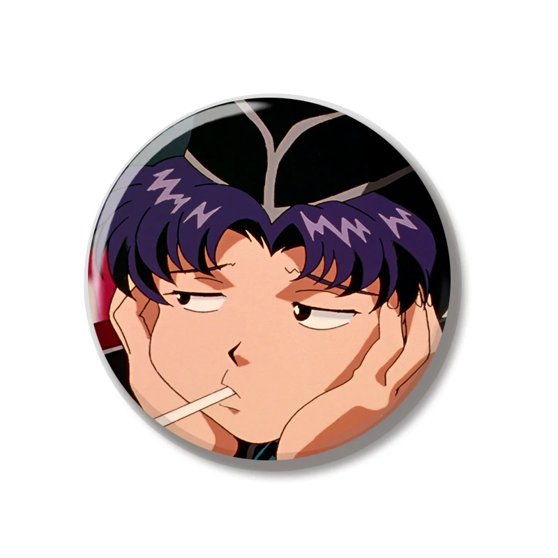44MM Rei Asuka Anime Pin Soft Button Pin Jewelry Creative Badge Cartoon Brooch Lapel Pin Canvas Bag Backpack Decoration