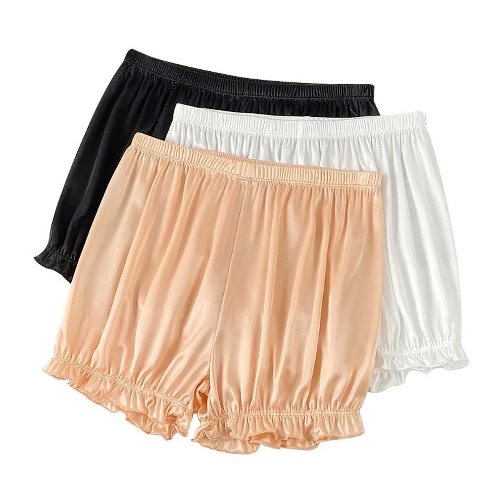 

Safety Pants Loose Short Pants Ruffled Women Ice Silk Lantern Pumpkin Shorts Pants Safety Short Pants Leggings Pajamas Shorts