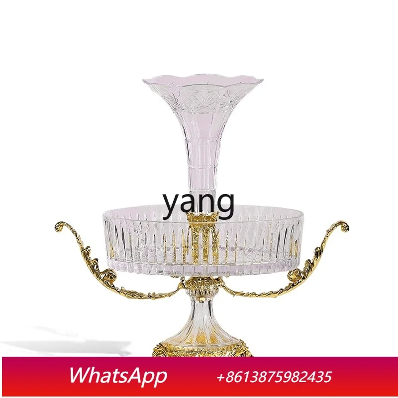 

CX European glass gilt high-end crystal glass fruit plate villa creative fruit pot ornament