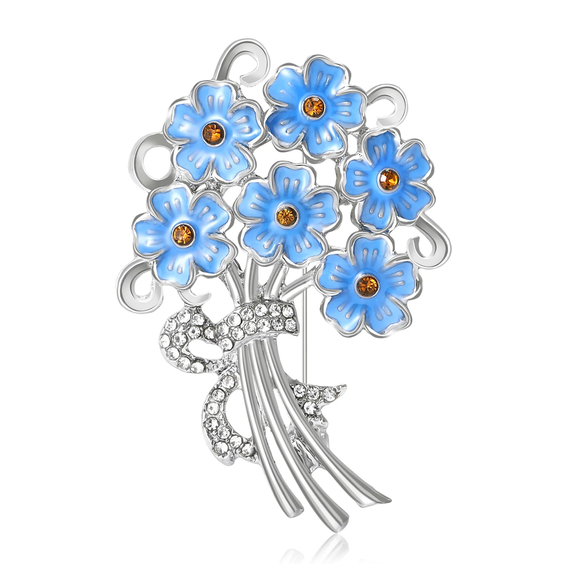 النسخة الكورية الجديدة بروش زهرة كروية رائعة مطرزة بالزيت من حجر الراين مع مزاج عصري