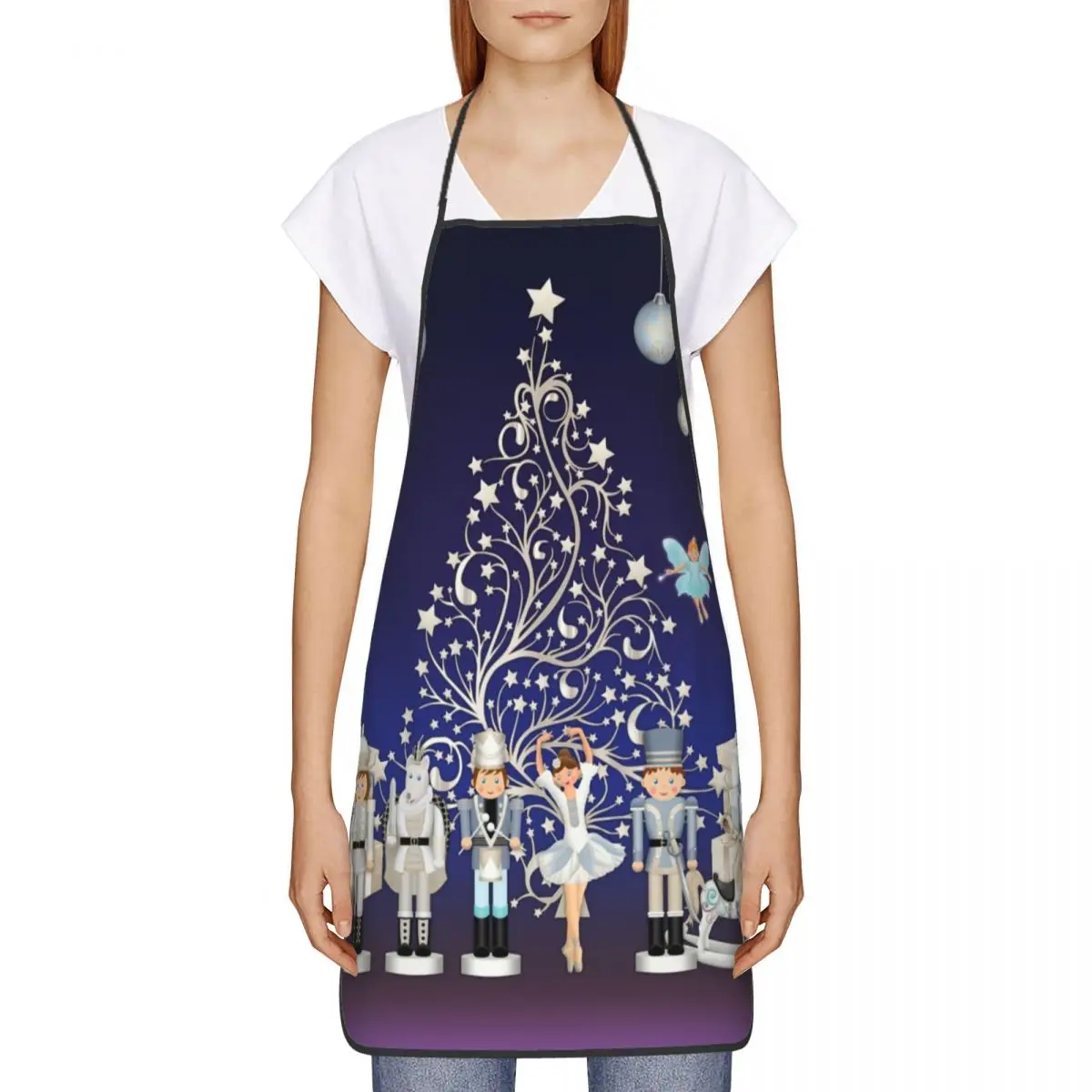 Nutcracker Christmas Ballet Scene Apron for Women Men Unisex Bib Cooking Kitchen Tablier Cuisine Chef Gardening