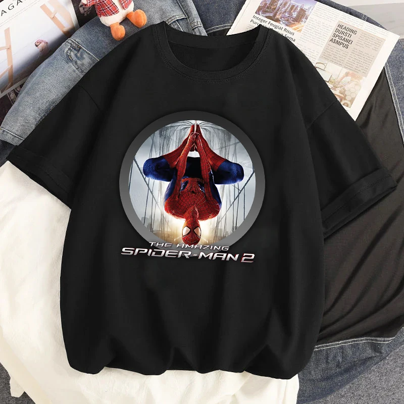 Spiderman Graphic Printed T Shirt Cartoon Marvel Gothic Tshirt Summer Women Casual O-Neck Short Sleeves Streetwear T-shirt Tops