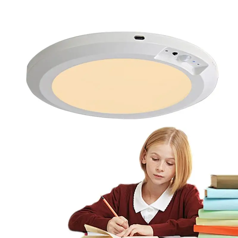 

Motion Sensor Lights Round LED Battery Powered Ceiling Light Wireless Ceiling Light with Remote Control Motion Activated LED