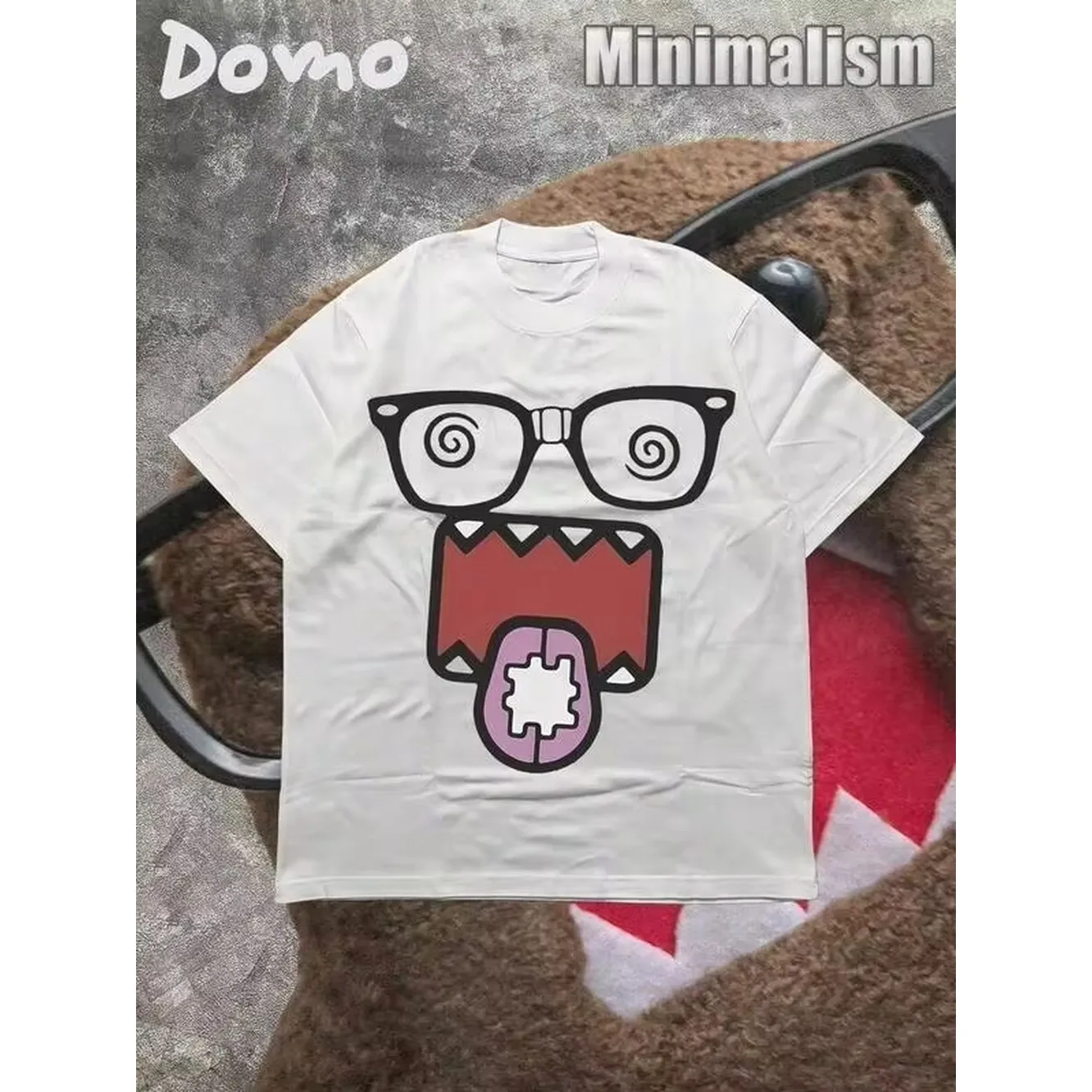 Camiseta con estampado DOMO-KUN (camiseta de algodón de 220 g), camiseta estampada, camiseta gráfica, camiseta unisex, informal y cómoda, camiseta de algodón para hombre, camisetas gráficas WGZD