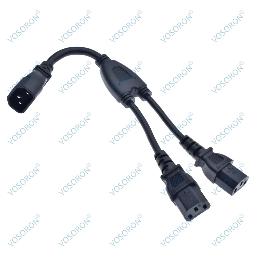 1FT IEC 320 C14 to Dual C13 Power Cable,C14 Male to 2X C13 Female Y Splitter AC Conversion Cable,Suitable for Computer Etc