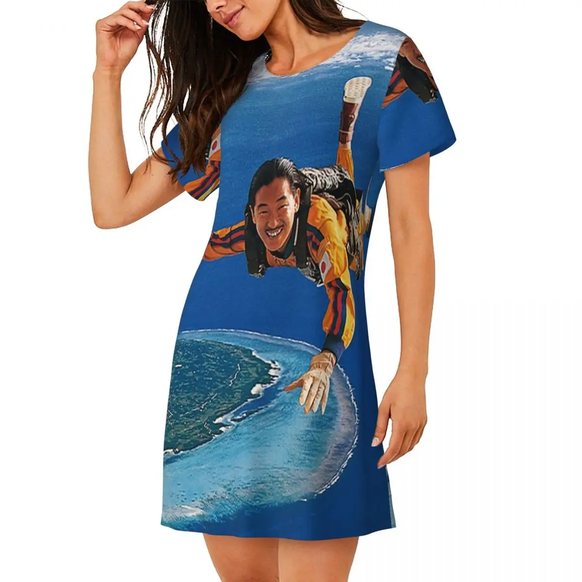 MASAYOSHI TAKANAKA - Ayyunisa Short Sleeves Nightdress For Sleeping Sleepshirts Women Short Sleeve Nightgowns Loose Pajama Dress
