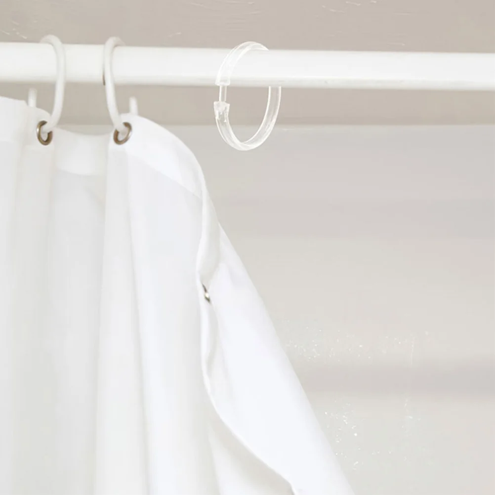 

15Pcs Clear Plastic Shower Curtain Rings Smooth Snap Closure Heavy Duty Circular Rings for Bathroom Shower Renovation Decor