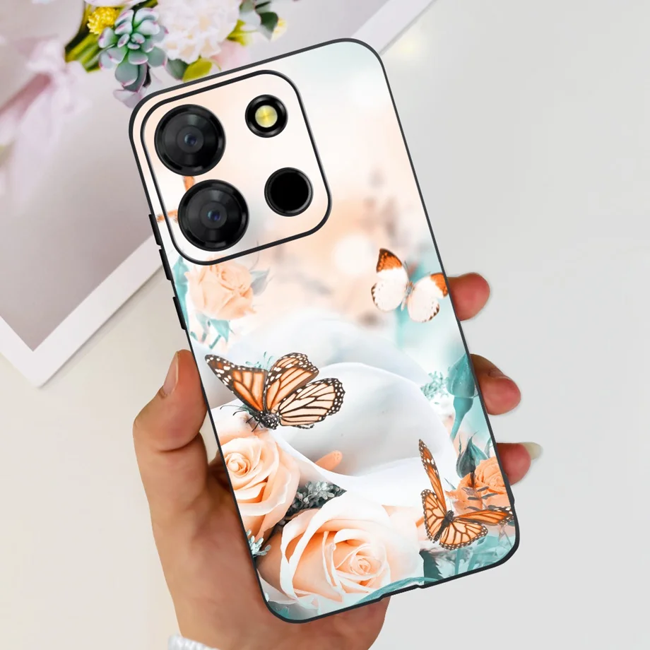 Case For Itel A60 A60s Cover Cute Lovely Flower Silicon Back Phone Case For Itel P17 A27 A551L Soft Cases Coque bumper Housing