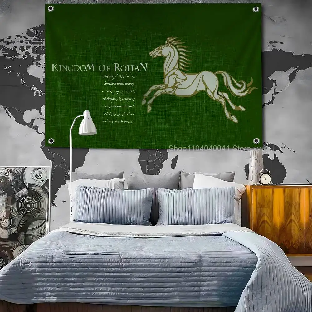 أعلام ولافتات علم مملكة روهان بأربعة فتحات من البوليستر لديكور الغرفة الخارجية الجمالية #3