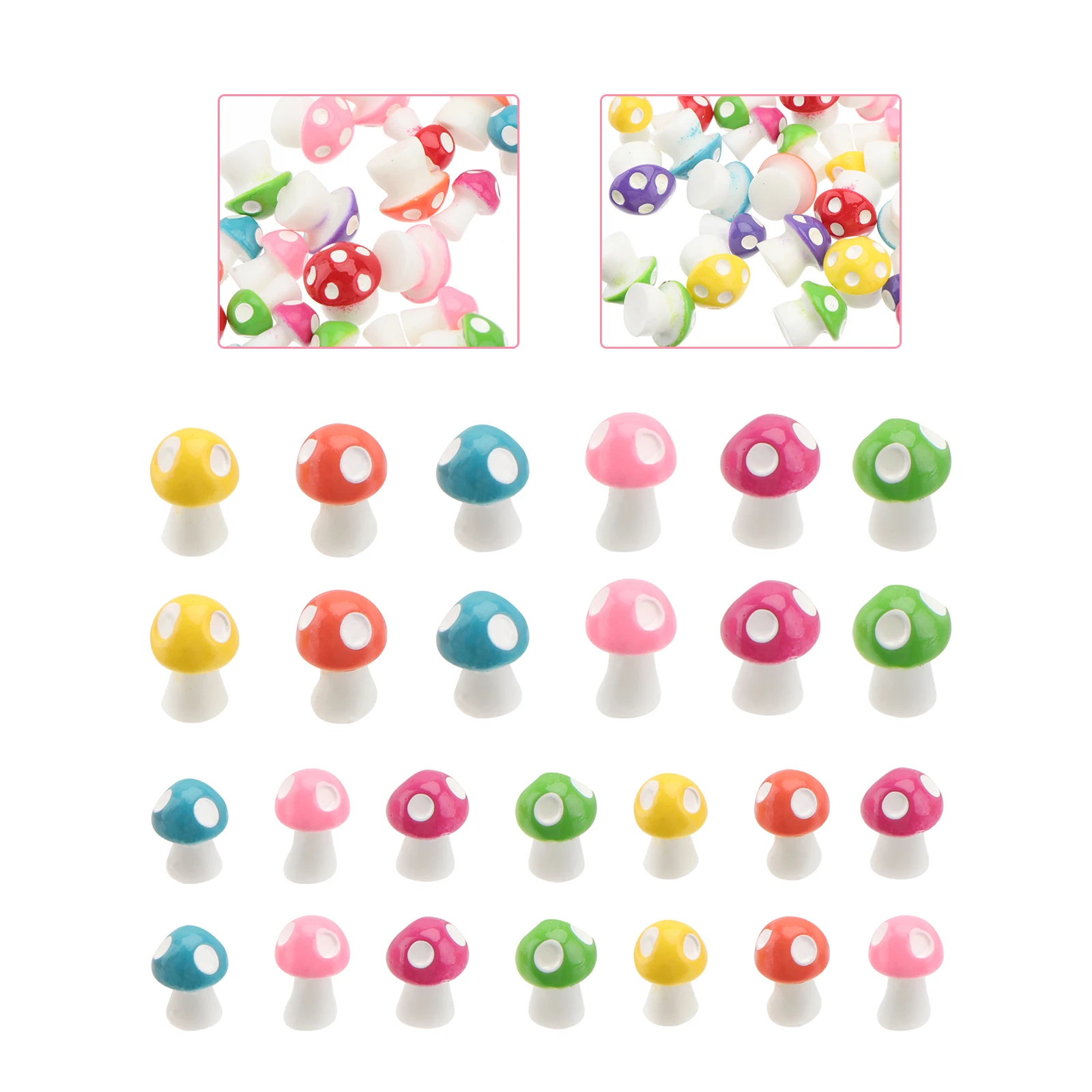 

50 Pcs Mushroom Ornaments Durable Mini Decorations for Bonsai Fairy Garden Landscaping Garden Miniatures Supplies