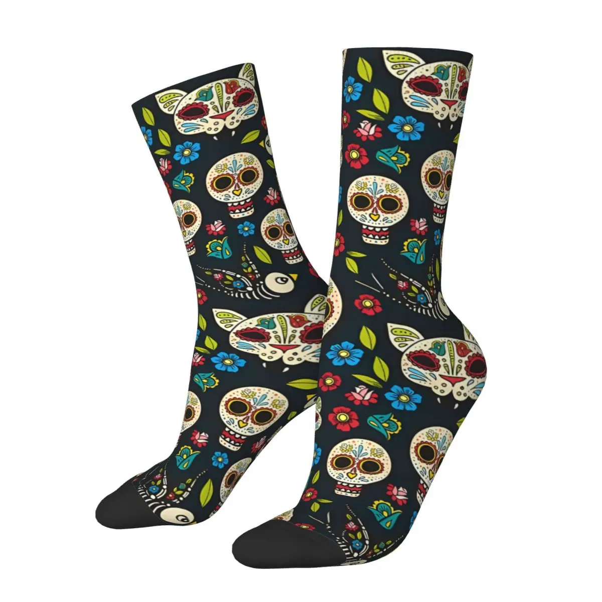 Mexican Sugar Skull Unisex Winter Socks Running Happy Socks street style Crazy Sock