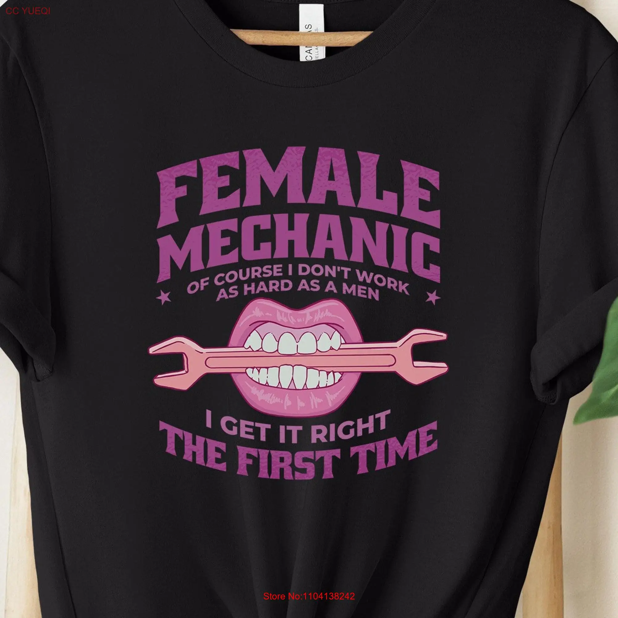 Female Mechanic T Shirt Garage and Workshop Father's Day Automotive Repair Car long or short sleeves