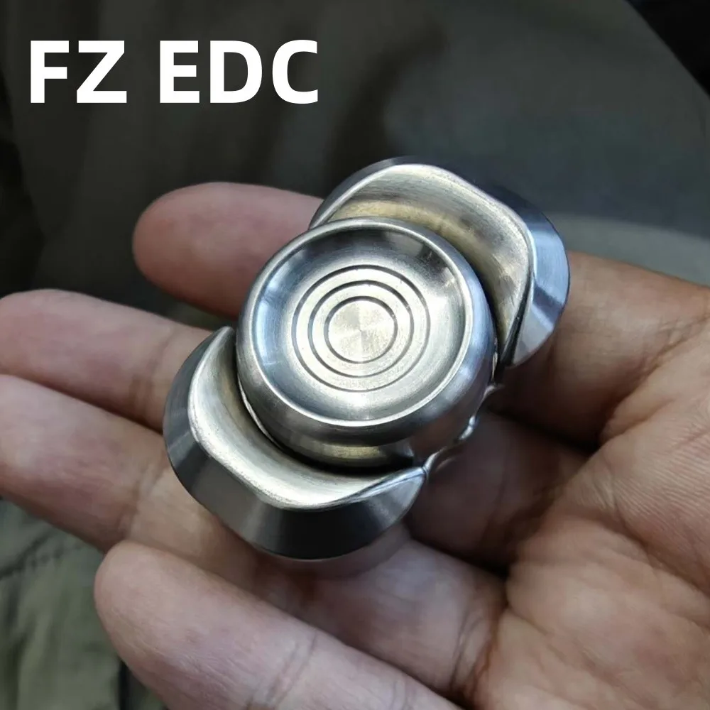 ฟิดเจ็ตสปินเนอร์ FZ EDC แบบสองใบพัด ช่วยลดความวิตกกังวล ของเล่นฟิดเจ็ตสำหรับผู้ใหญ่ ทำจากโลหะ ดีไซน์ดั้งเดิม
